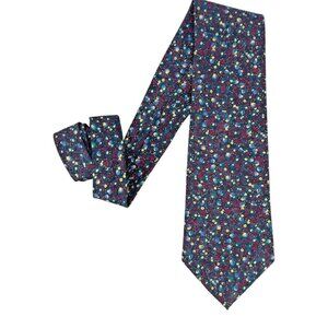Christian Dior Monsieur Tie Blue Red Floral Paisley  Made in USA